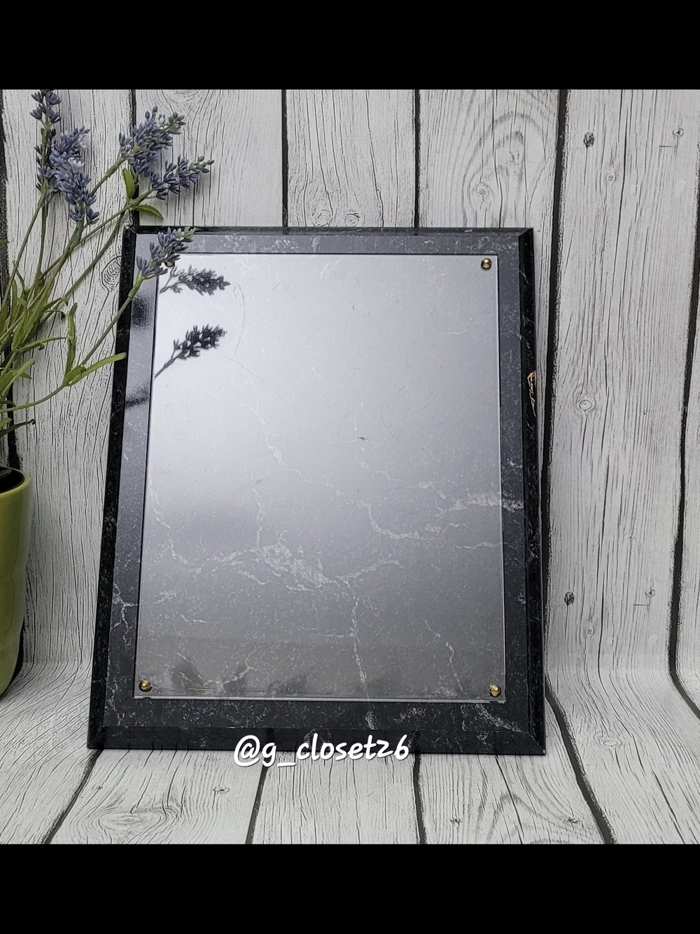 Marble-Effect Black Wall Plaque Home Accents